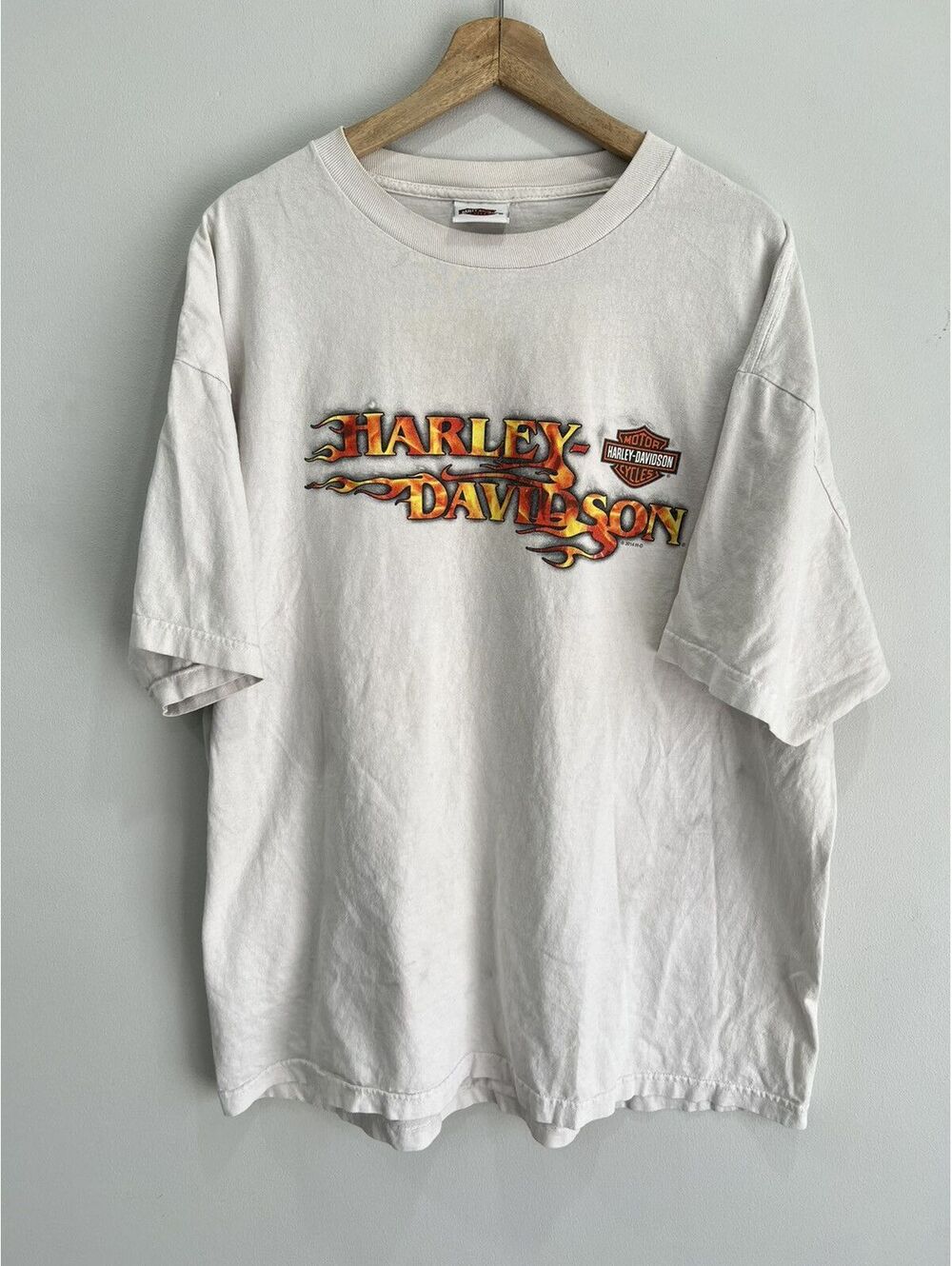 Vintage Harley Davidson Flames Tee Shirt spellout